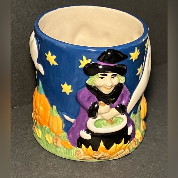 Halloween Hocus Pocus 4.5” Candle Holder W/ Witch Ghost Pumpkin Cat Claire Burke - Picture 1 of 10